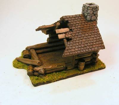 Log Cabin Ruin w/Shingle Roof